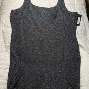 NWT Bebe Women's Black Metallic Knee Length Sparkly Dress 3X